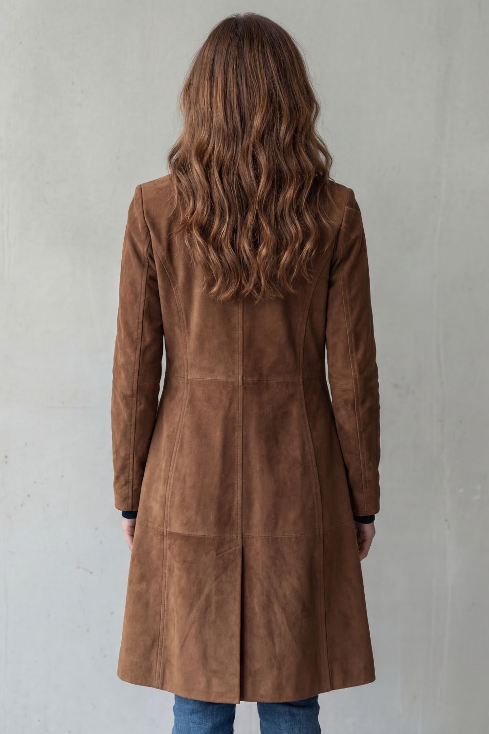 Disa | Vintage Suede-Finish Long Coat