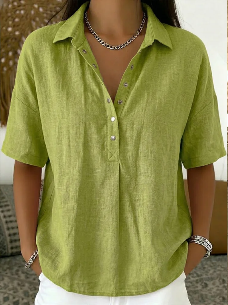 Fay | Collared Blouse with Button Detail