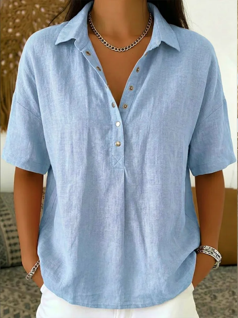 Fay | Collared Blouse with Button Detail