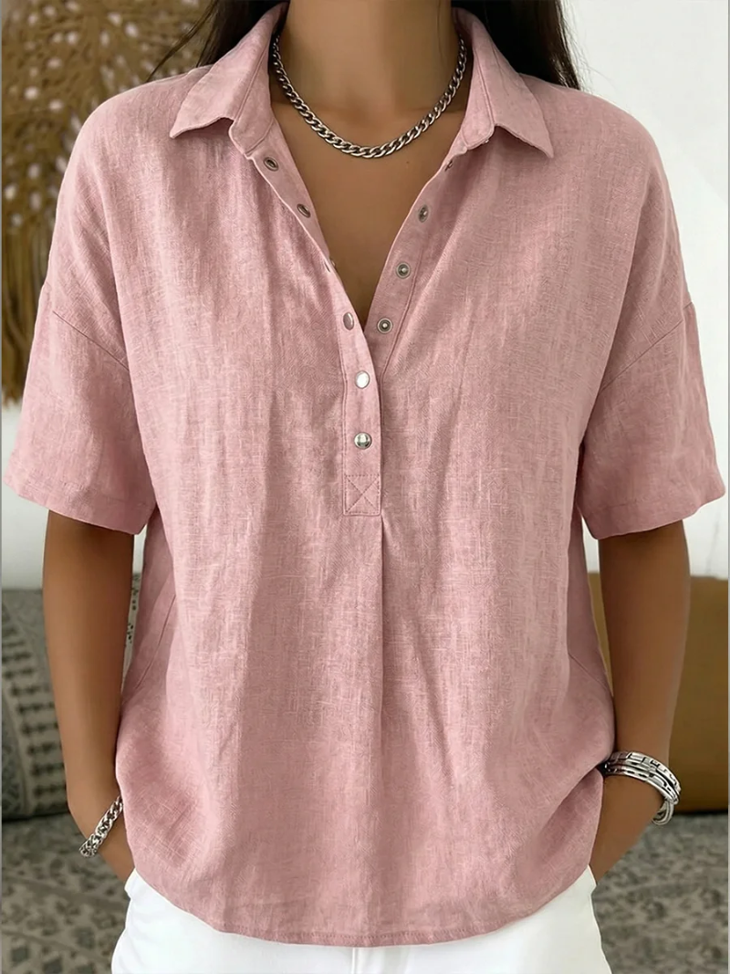 Fay | Collared Blouse with Button Detail
