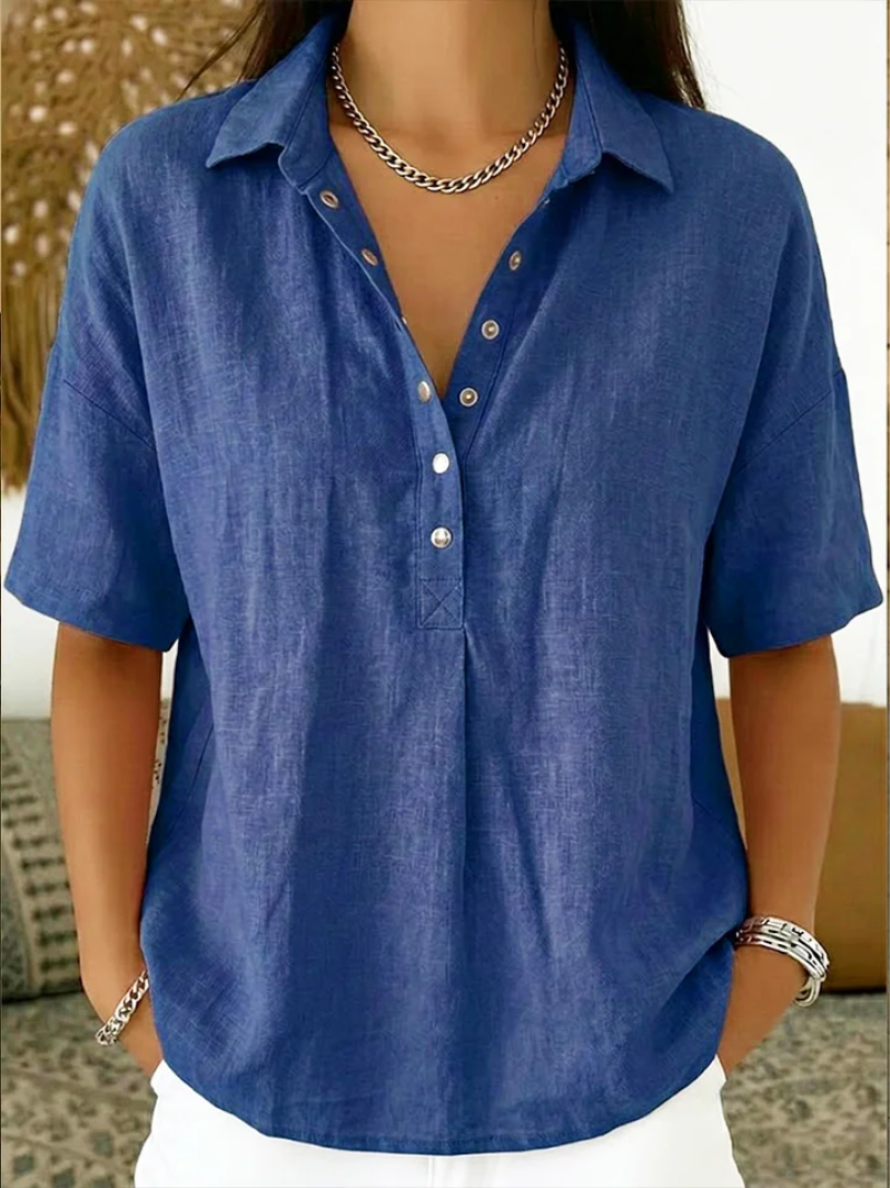 Fay | Collared Blouse with Button Detail