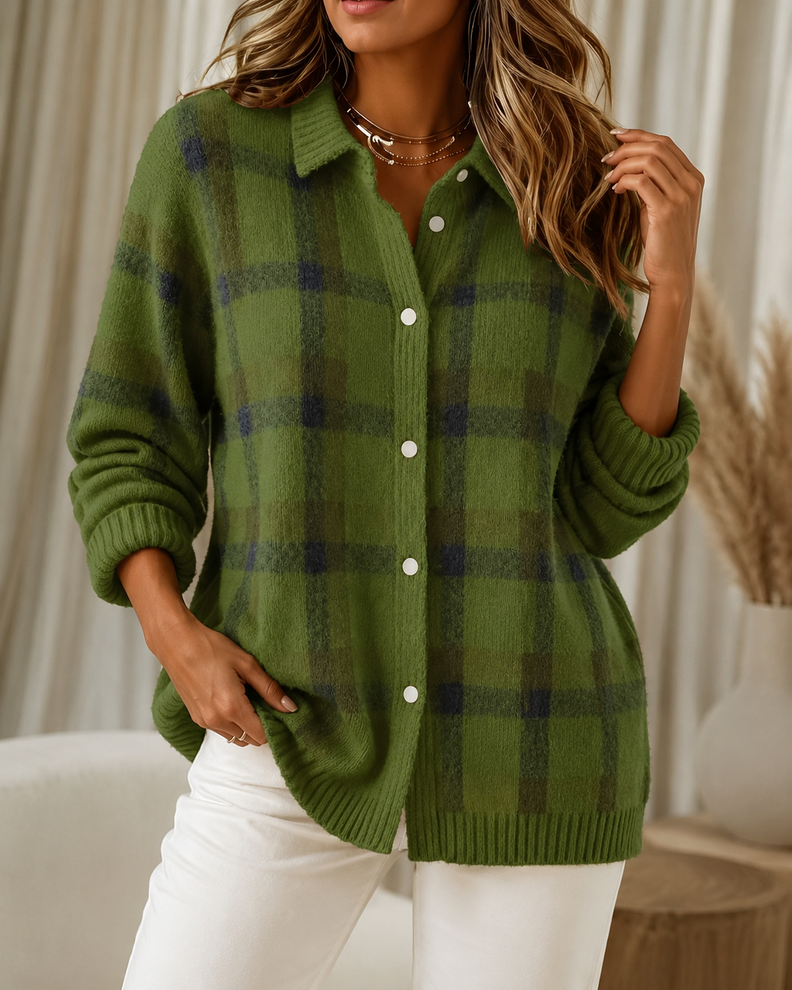 Tesa™ | Plaid Knit Cardigan