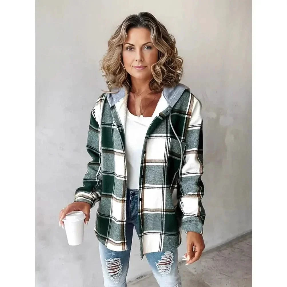 HIGHLAND PLAID HOODED COAT