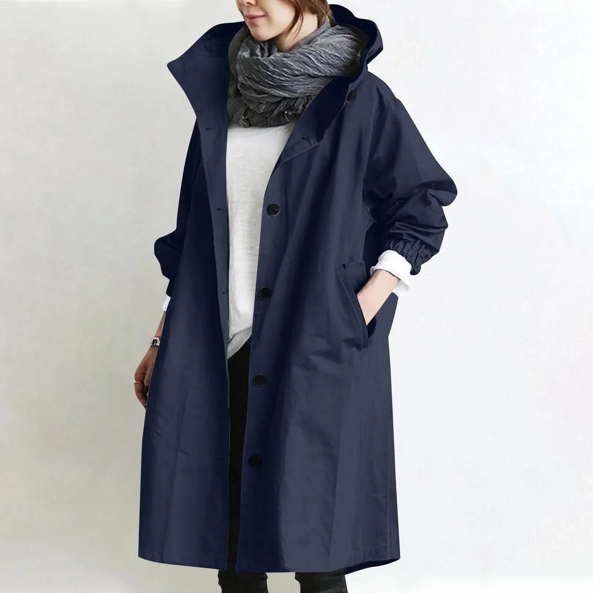 Audrey™ | Elegant Hooded Trench Coat