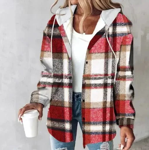 HIGHLAND PLAID HOODED COAT