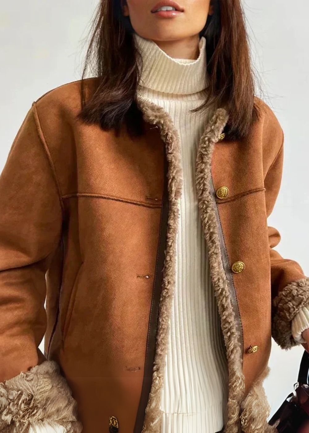 RUBY COSY SHEARLING-LINED JACKET
