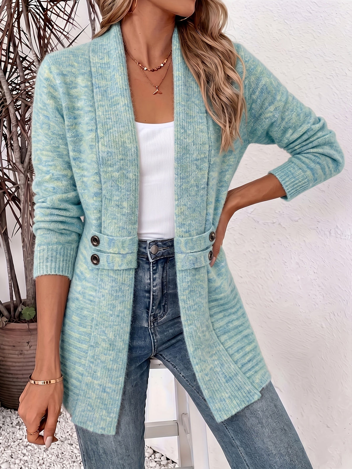 Lisa | Elegant Women's Cardigan - Open Front & Cinched Waist