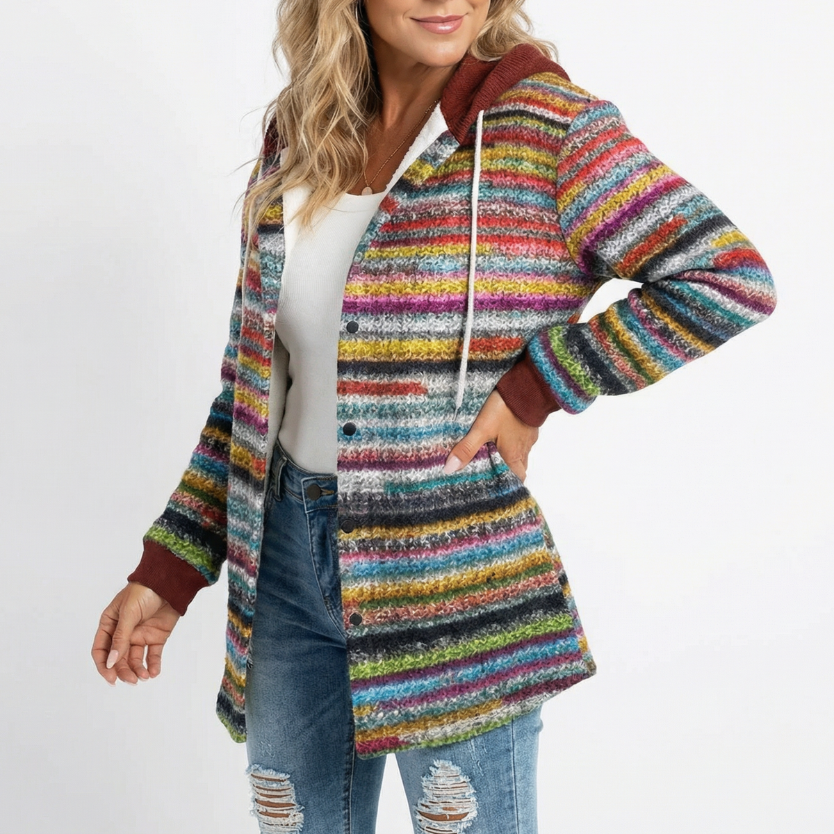HIGHLAND PLAID HOODED COAT