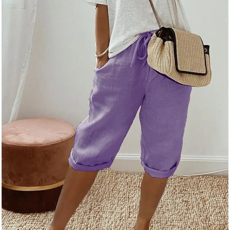 Janet | Linen Full Shorts