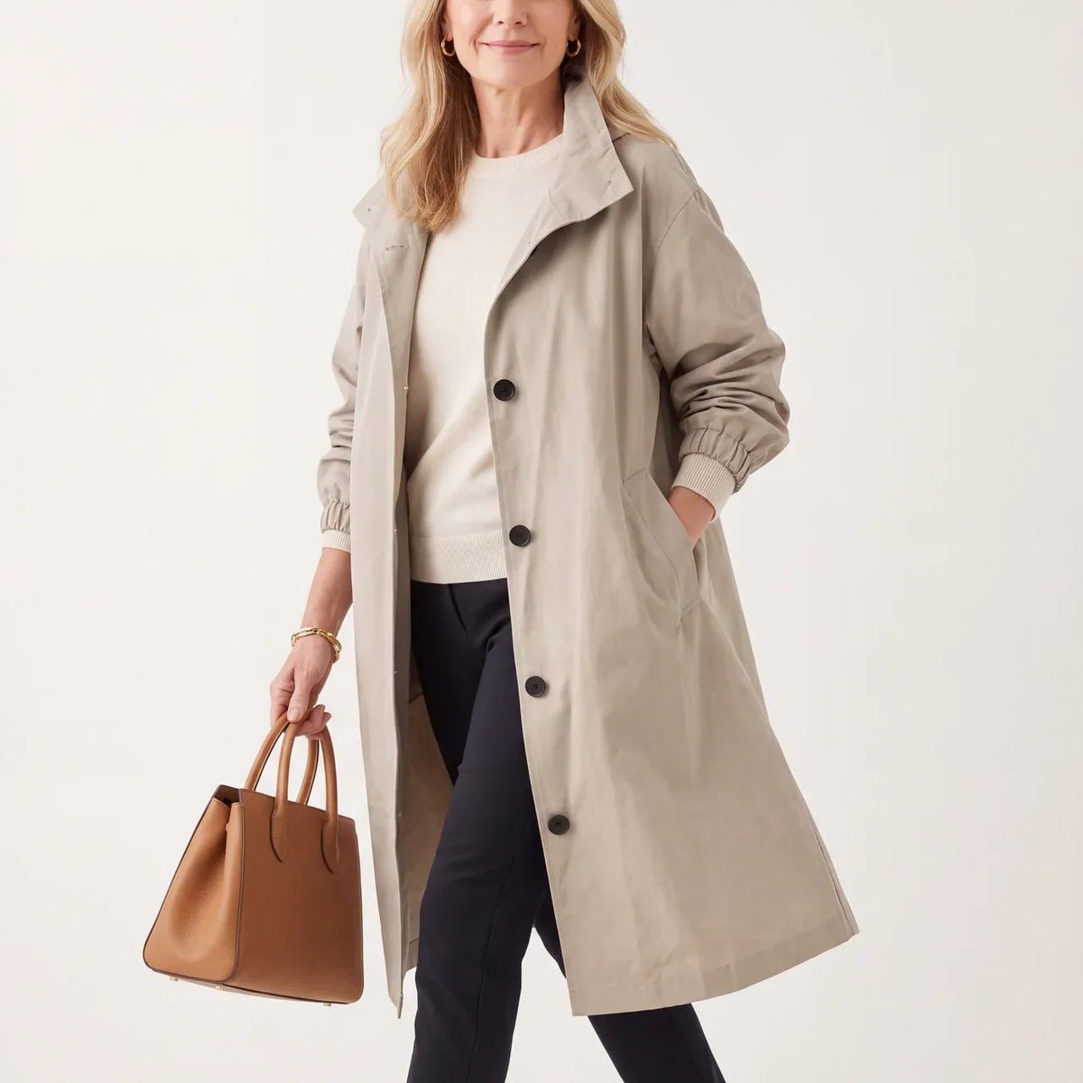Audrey™ | Elegant Hooded Trench Coat