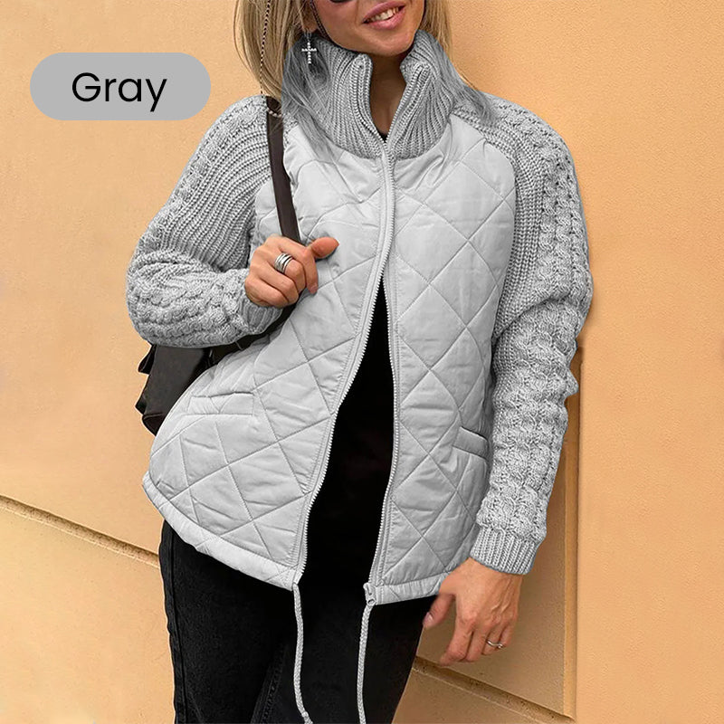 Women's Knit Patchwork Puffy Jacket