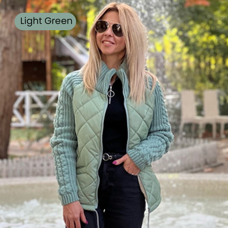 Women's Knit Patchwork Puffy Jacket