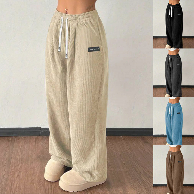 Emily | Wide-Leg Corduroy Drawstring Trousers