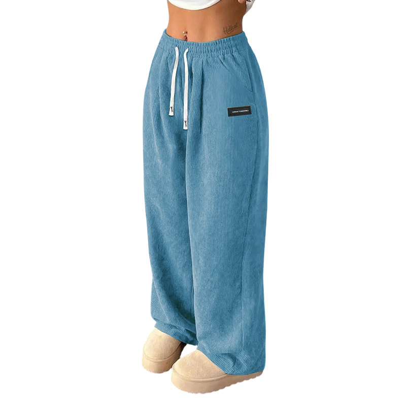 Kelsy | Wide-Leg Corduroy Drawstring Trousers