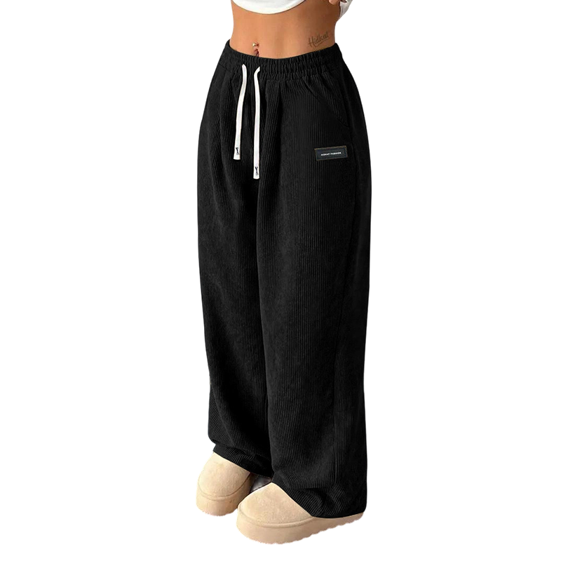 Kelsy | Wide-Leg Corduroy Drawstring Trousers